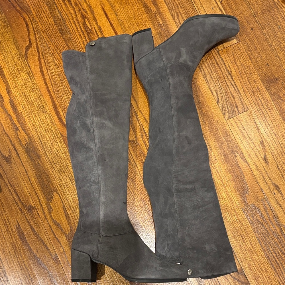 Stuart Weitzman Charcoal Over the Knee Boots